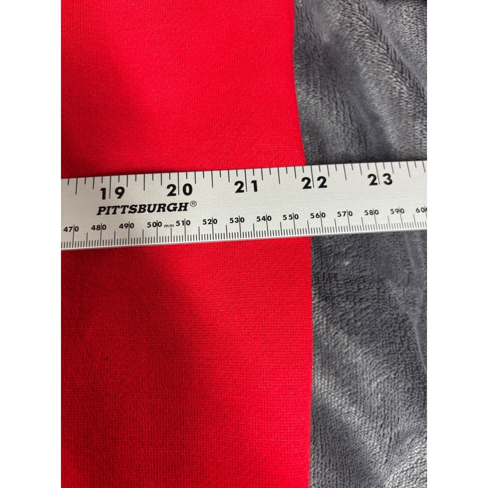 Avirex Mens Red Full Zip Hoodie Embroidered Logo Grey Trim Waffle Hood Lining - Picture 5 of 9
